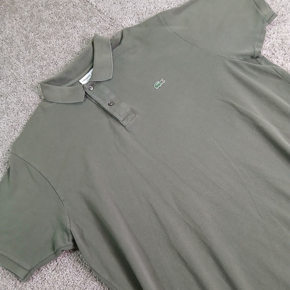 Lacoste Classic Fit Polo Shirt Mens 3XL US Olive Green Cotton Pique